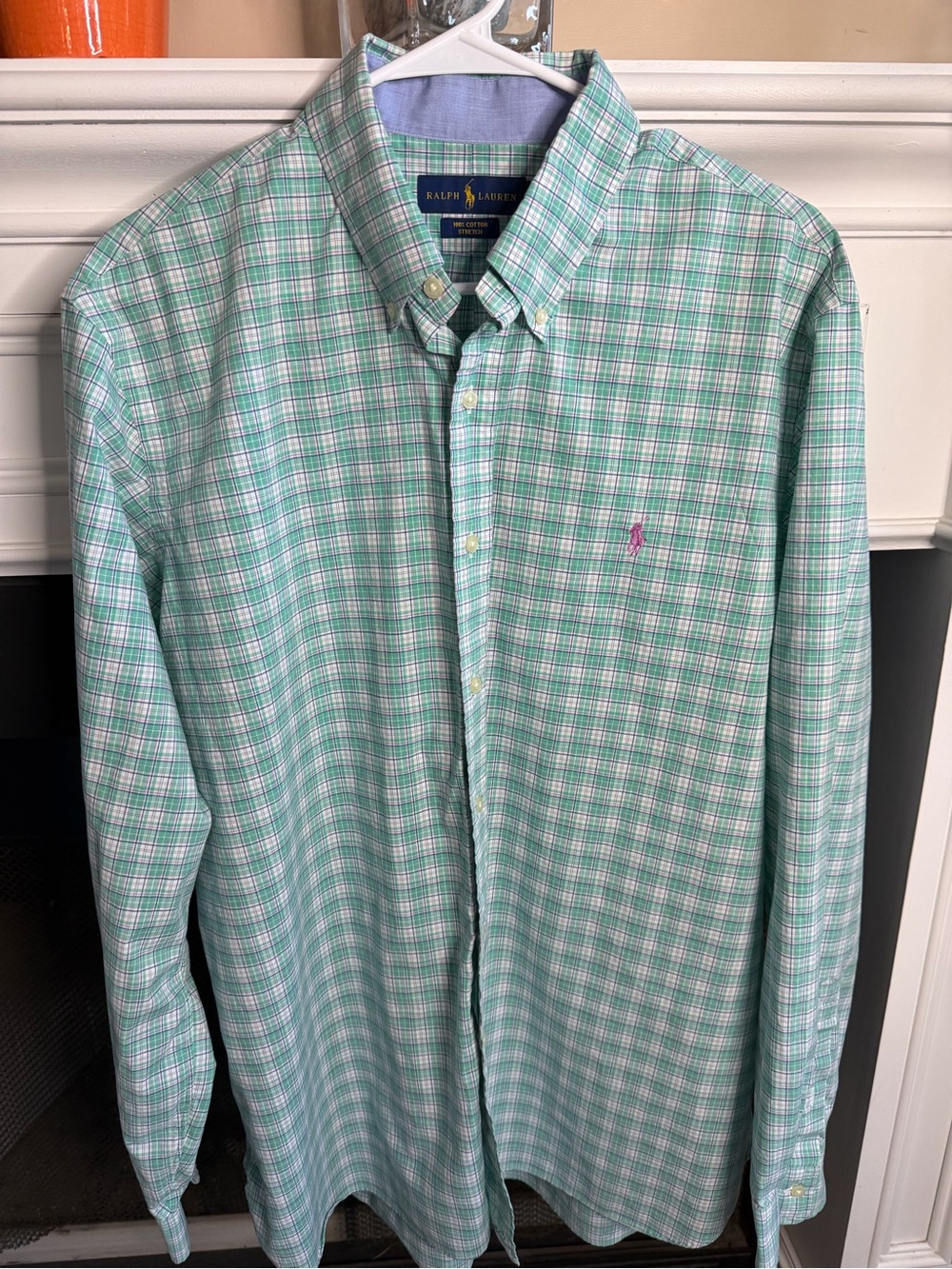 Ralph Lauren Mint Green Plaid Button-Down Shirt